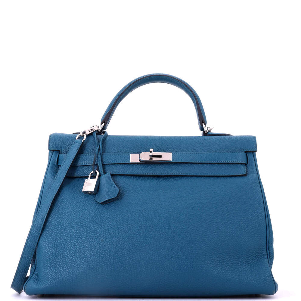 Hermes Kelly 35 Blue Togo with Palladium Hardware